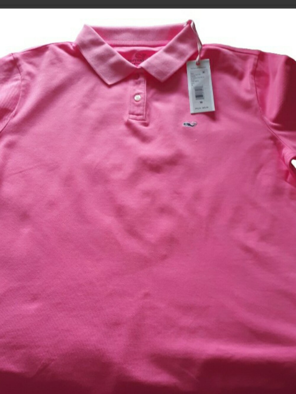 New Tag Vineyard Vines Pink Wave Polo Shirt M
